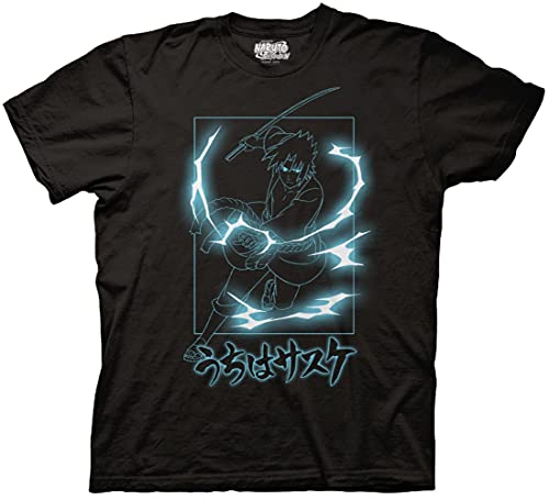 Naruto Short Sleeve T-Shirt Sasuke Uchiha Lightning